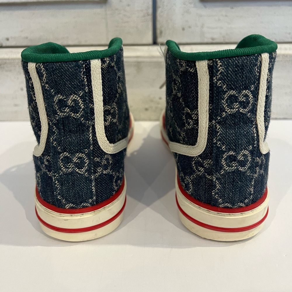 Gucci 1977 Denim High-Tops - Blue, Red, and Green - Picture 3 of 11
